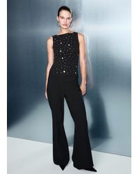 Mango - Haut À Strass Col Bateau Noir - Lyst
