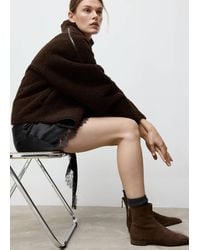 Mango - Suede Ankle Boots With Round Toe - Lyst