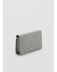 Mango - Medium Wallet With Croc Effect - Lyst