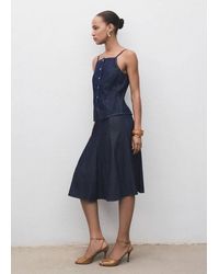 Mango - Buttoned Denim Top - Lyst
