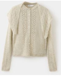 Mango - Cardigan With Scarf And Openwork Details - Lyst
