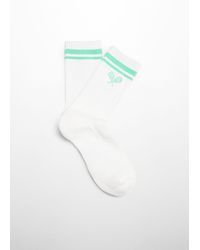 Mango - Cotton Socks With Embroidered Detail - Lyst