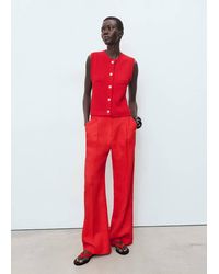 Mango - Chunky-Knit Waistcoat With Buttons - Lyst