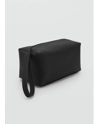 Mango - Necessaire Follato Manico Contrasto Nero - Lyst