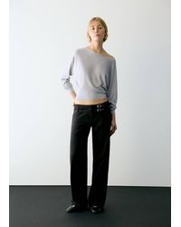 MANGO TEEN - Boat Neck Lurex Sweater - Lyst
