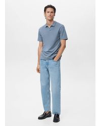 Mango - Cotton Piqué Polo Shirt Neon - Lyst