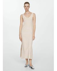 Mango - Cut-out Striped Dress - Lyst