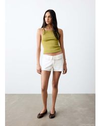 MANGO TEEN - Studded Turn-Up Mini Shorts - Lyst