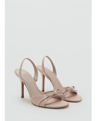 Mango - Strappy Heeled Sandals With Bow Detail - Lyst