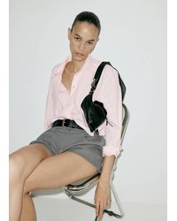 Mango - Cotton Shirt With Hidden Buttons - Lyst