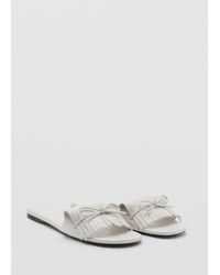 Mango - Fringed Sandals With Bow Detail - Lyst