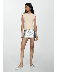 Mango - Modal T-shirt With Scalloped Ends Pastel - Lyst