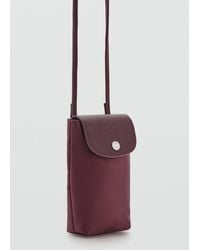 Mango - Custodia Cellulare Nylon Combinata Bordeaux - Lyst
