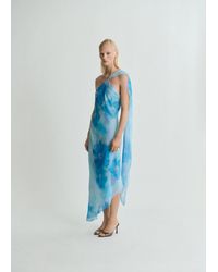 Mango - Asymmetrical Floral Scarf Dress - Lyst