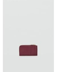 Mango - Saffiano-Effect Card Holder With Zip - Lyst