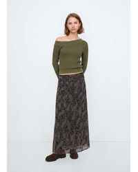 MANGO TEEN - Ribbed Asymmetric Neckline Jumper - Lyst