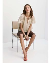 Mango - Bow Polka-Dot Blouse - Lyst