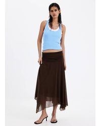 Mango - Fitted Ribbed Top - Lyst