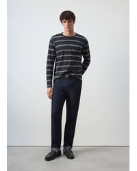 Mango - 100% Cotton Striped T-Shirt - Lyst
