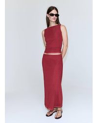 Mango - Polka Dot Print Tulle Top - Lyst