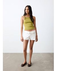 MANGO TEEN - Studded Turn-Up Mini Shorts - Lyst