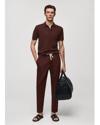 Mango - Short-sleeve Knitted Polo Shirt - Lyst
