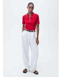 Mango - Polo-Neck Sweater With Contrasting Trims - Lyst