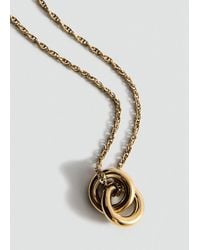 Mango - Collier Créoles Entrelacées En Acier Inoxydable Or - Lyst