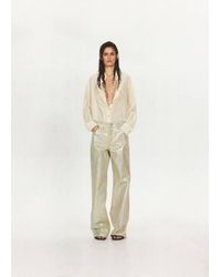 Mango - Semi-Transparent Shirt With Beaded Belt - Lyst
