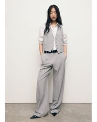 Mango - Gilet Da Completo Gessato Grigio - Lyst