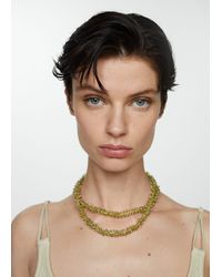 Mango - Combined Crystal Necklace - Lyst