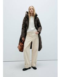 Mango - Long Padded Anorak With Hood - Lyst