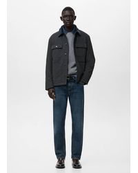 Mango - Quilted Jacket With Corduroy Collar - Lyst