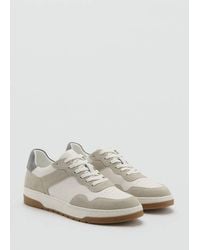 Mango - Combined Leather Trainers - Lyst