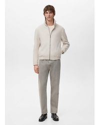 Mango - Zip-Up Cloth Jacket - Lyst