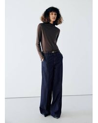 Mango - High-Waisted Wideleg Jeans - Lyst