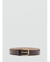 Mango - Buckle Leather Belt - Lyst