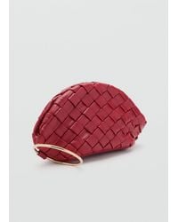 Mango - Braided Leather Clutch Bag - Lyst