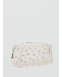 Mango - Vinyl Flower Toiletry Bag - Lyst