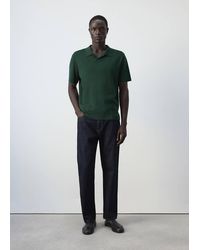 Mango - Fine Knit Cotton Blend Polo - Lyst