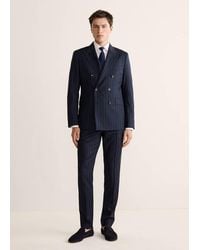 Mango - Venice Suit Trousers 100% Wool Stripes - Lyst