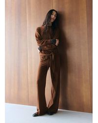 Mango - Straight-Fit Trousers With Elastic Waist - Lyst