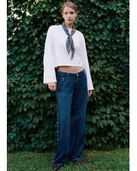 MANGO TEEN - Wide-Leg Jeans With Side Buttons - Lyst