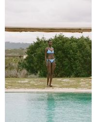 Mango - Floral-Embroidered Bikini Bottoms - Lyst