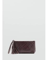 Mango - Braided Leather Pouch - Lyst