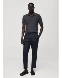 Mango - Slim-Fit Pleated Cotton Trousers - Lyst