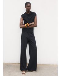 Mango - Wide-Leg Trousers With Elasticated Waist - Lyst