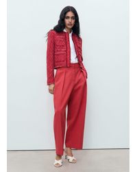 Mango - Tweed Jacket With Frayed Ends - Lyst