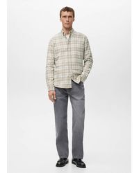Mango - 100% Cotton Flannel Checkered Shirt - Lyst