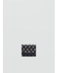 Mango - Medium Wallet With Logo Print Flap - Lyst